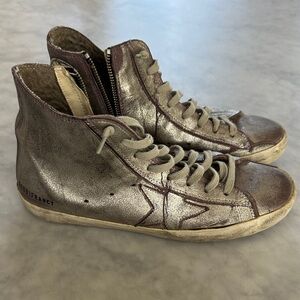 Golden Goose Metallic Silver High-Tops - size 40